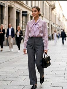 Chic Blush Bow Blouse