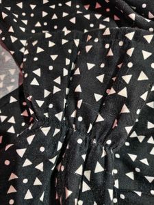 Black &amp; White Print Mini Dress