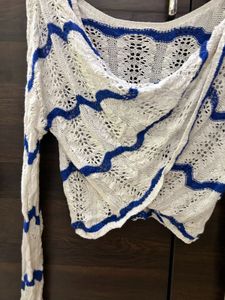 Crochet Knit Long Sleeve Top