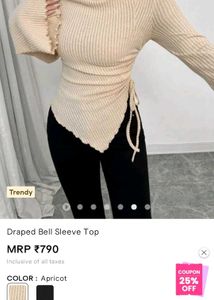 draped bell sleeves top