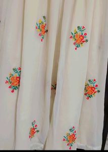 Cream Ethic Gown Multi Floral Print For 36 Bust