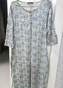 Blue Floral Print Kurta