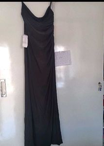 Elegant Black Spaghetti Strap Maxi Dress