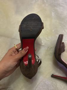 Stylish Embellished Brown Heels