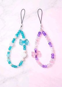 combo of 2 Cute Beaded Phone Charms