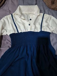 Cute Navy Blue & White top
