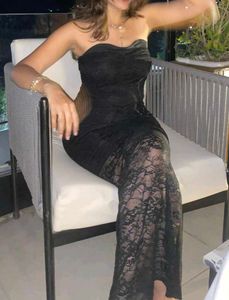 Black Strapless Maxi Dress