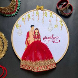 Custom Embroidered Wedding Portrait