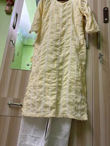 Elegant Yellow Embroidered Kurta Set