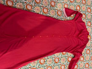 Maroon Straight Kurta with Printed Palazzos