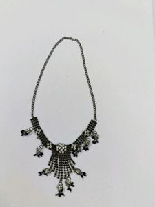 Black stone chain Necklace Rhinestone/Unique/sty