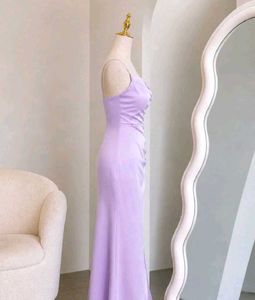 LAVENDER SATIN MIDI DRESS