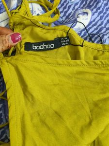 Boohoo Mustard Yellow Mini Dress