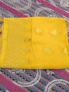 Vibrant Yellow Silk dupatta