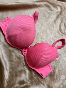 Vibrant Pink Ribbed Bikini Top