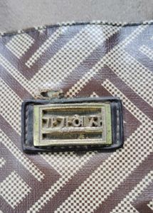 Stylish Brown Geometric Print Handbag