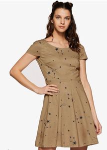 Tan Star Constellation Mini Dress