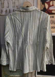 Striped Collared Button-Up Shirt
