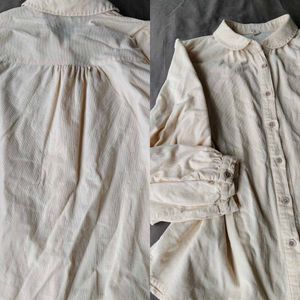 velvet Chic Light Peach Collared Blouse