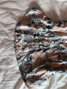 Pink &amp; Blue Floral Print Button-Up Shirt