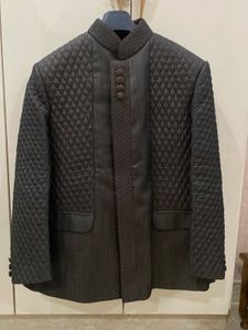 Premium Silk Coffee Brown Quilted Men Suit Set