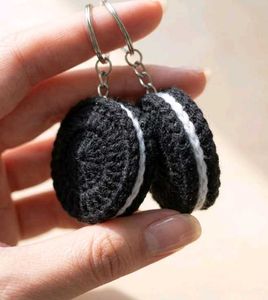 Cute Crochet Oreo Cookie Keychain