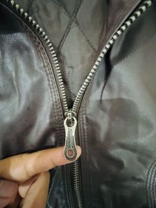 Roadster Men's Denim &amp; Brown Leather Jacket