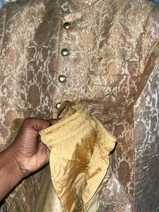 Royal Gold Brocade Sherwani Set ✨*