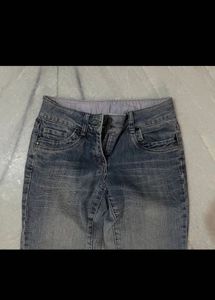Washed low rise jeans
