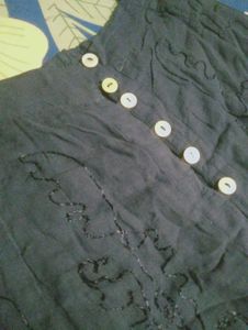 Embroidered Button-Front Skirt