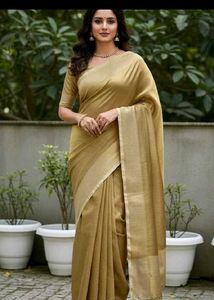 Bollywood Golden soft banarasi saree