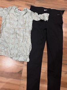 Light Blue Paisley Print Kurta with Black Pants