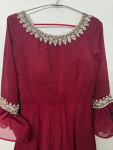 Elegant Maroon Ethnic Gown