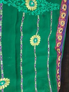 Green Floral Saree with  blouse