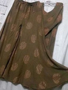 Elegant Olive Green Kurta Set with pilao