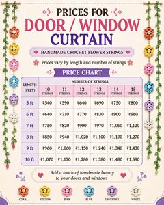 Crochet Heart &amp; Flower Curtain