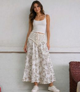 Boho Floral Print Maxi Skirt