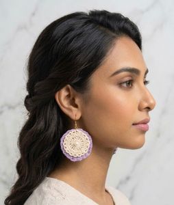Handmade Crochet Earrings with Pearl