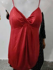 Maroon Spaghetti Top - Size S