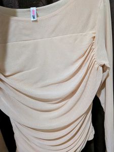 Sheer Ruched Long Sleeve Top