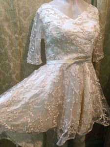 Elegant Lace High-Low Party Dress