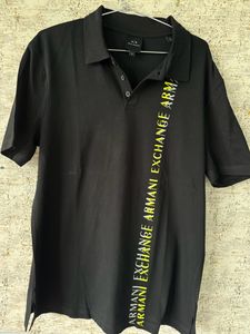 Armani Exchange Black Polo Shirt