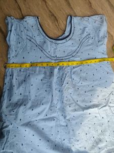 Comfortable light blue cotton nighty
