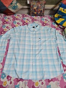 Men's Blue & White Plaid Shirt