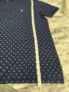 Men's Blue Printed Polo T-Shirt