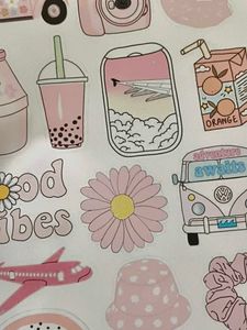 Pink Aesthetic Sticker Sheet