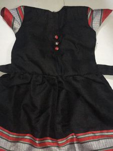 Cute Black Dress with Sari Border