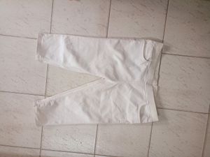 White Cotton 3/4, Trouser With 2 Multi Colour Top
