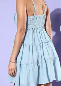 Light Blue Tiered Mini Dress