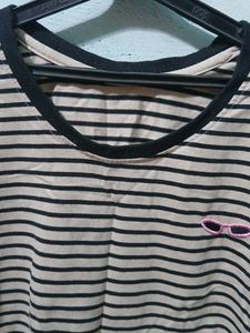 Striped T-Shirt with Sunglasses Detail